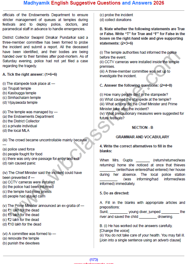 Madhyamik English Suggestive Questions Answers 2026 | Complete Guide for Class 10 Students - Image 5